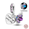 925 Original Bracelets: Chameleon Luminous Firefly Butterfly Silver Charms - Fits Pandora, Ideal for DIY Jewelry Making