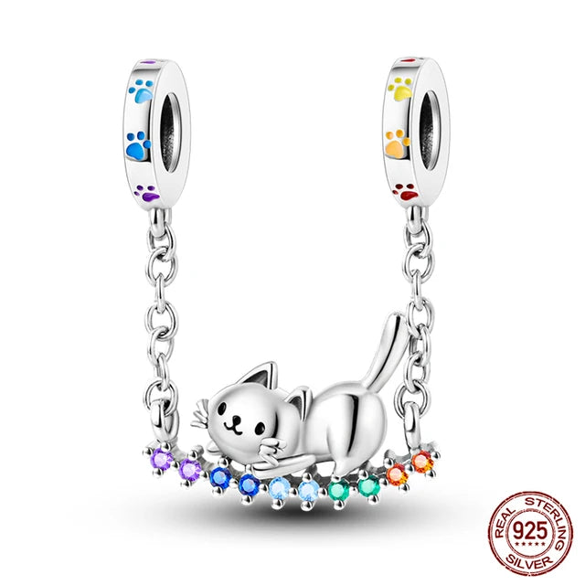 925 Original Bracelets: Chameleon Luminous Firefly Butterfly Silver Charms - Fits Pandora, Ideal for DIY Jewelry Making