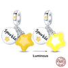 925 Original Bracelets: Chameleon Luminous Firefly Butterfly Silver Charms - Fits Pandora, Ideal for DIY Jewelry Making