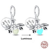 925 Original Bracelets: Chameleon Luminous Firefly Butterfly Silver Charms - Fits Pandora, Ideal for DIY Jewelry Making