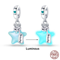 925 Original Bracelets: Chameleon Luminous Firefly Butterfly Silver Charms - Fits Pandora, Ideal for DIY Jewelry Making