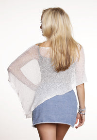 Boho Poncho (White) - FrejaDesigns