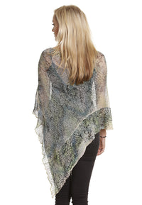 Boho Poncho, Dragon print, long - FrejaDesigns