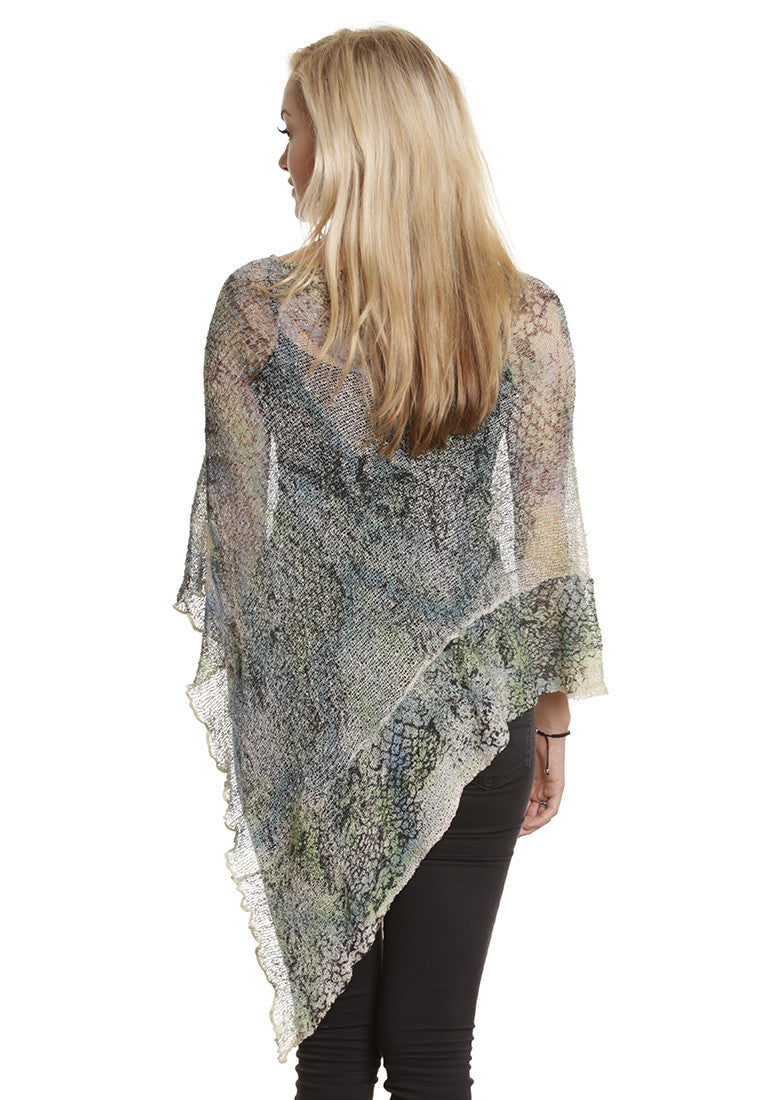 Boho Poncho, Dragon print, long - FrejaDesigns