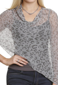 Boho Poncho Leopard (Gray/drk Gray) - FrejaDesigns