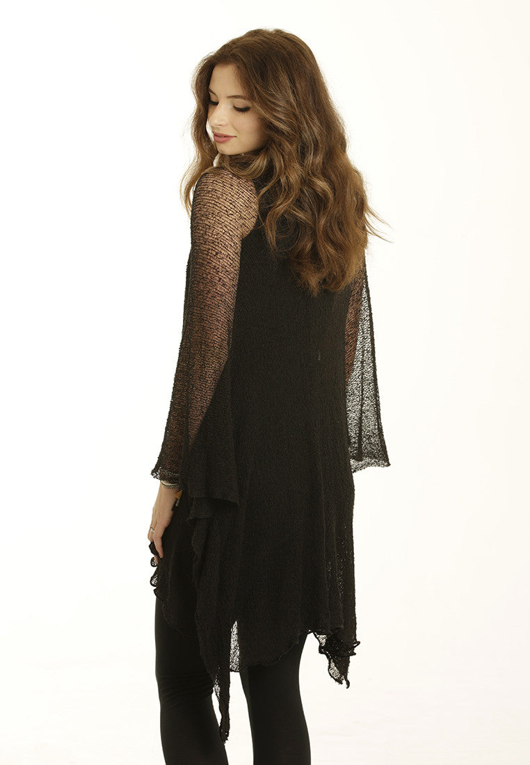 Maxi Jacket/Cardigan (Black) - FrejaDesigns