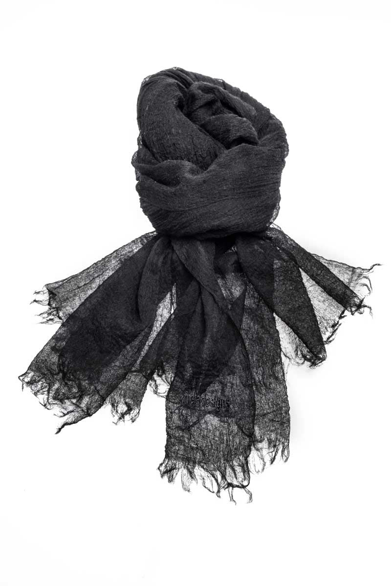 Mongolian Cashmere Scarf (Black) - FrejaDesigns