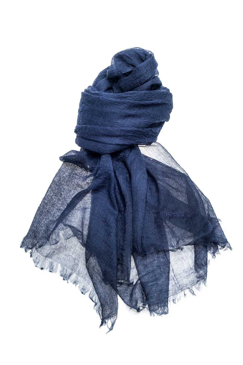 Mongolian Cashmere Scarf (Navy) - FrejaDesigns